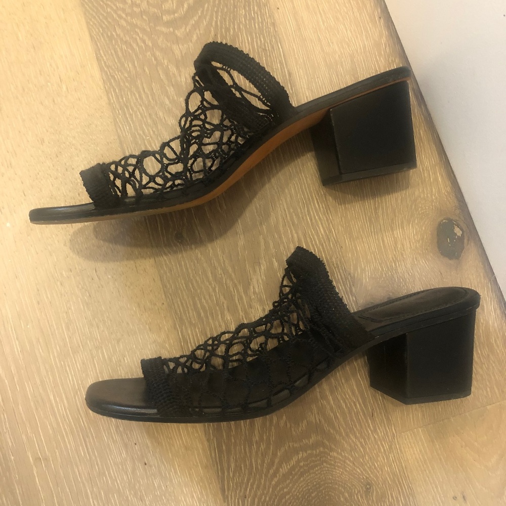 Black Chloe Jake Mesh Fishnet Sandals size 39